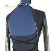 社交ダンス 衣装 ワンピース ドレス ベロア 黒 高級感 デモ 競技 パーティ 発表会 緑 青 クロッチ ブラック系 エレガント フォーマル 競技会 女性用 大人用 おしゃれ 上品 ストレッチ パーティードレス クラシック