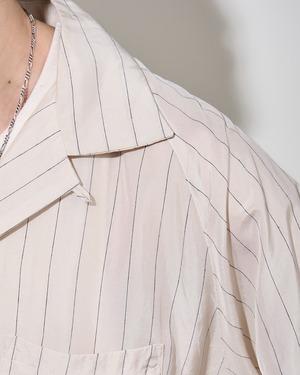 m's braque for MURPHH "LONG SLEEVE ALOHA SHIRT〔NAVY STRIPE〕"