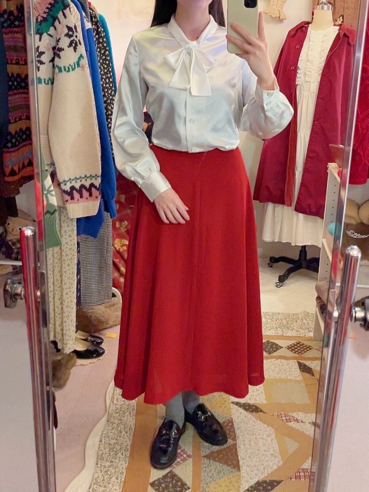 butterfly ribbon white blouse