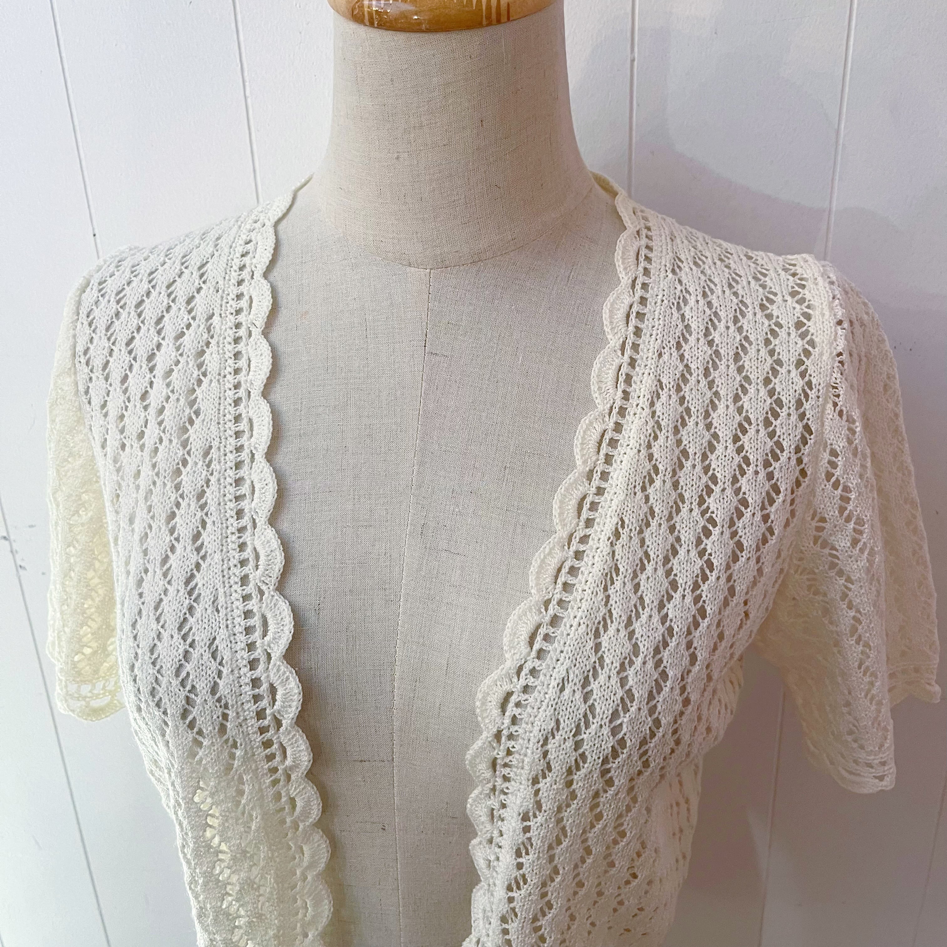 cream crochet knit bolero