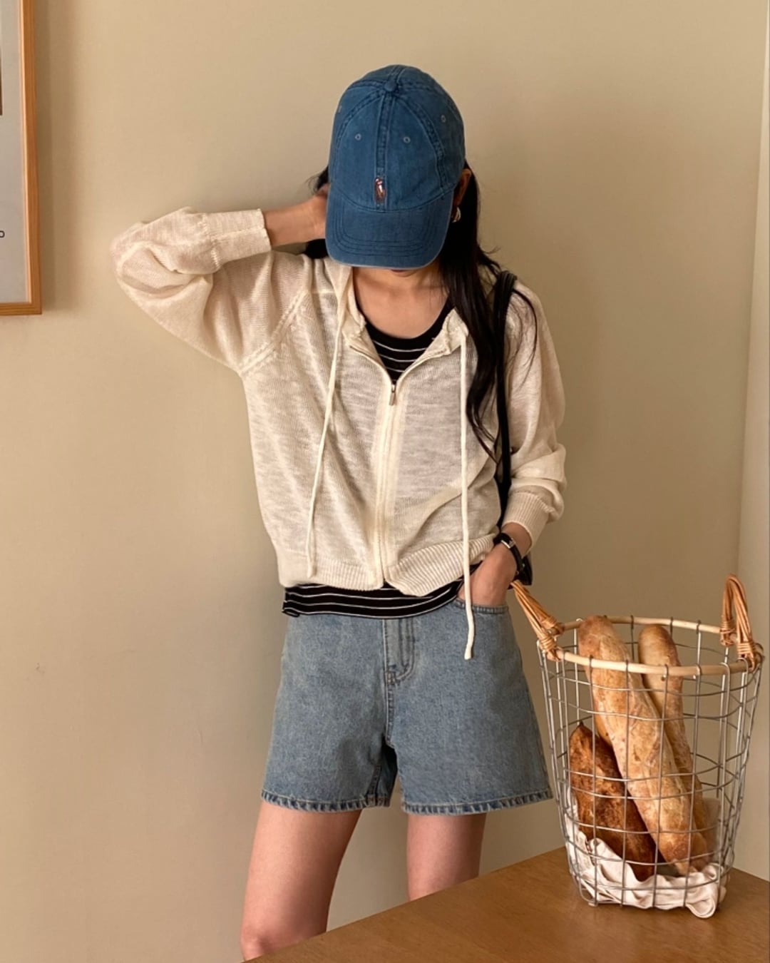 シアーニットジップパーカー