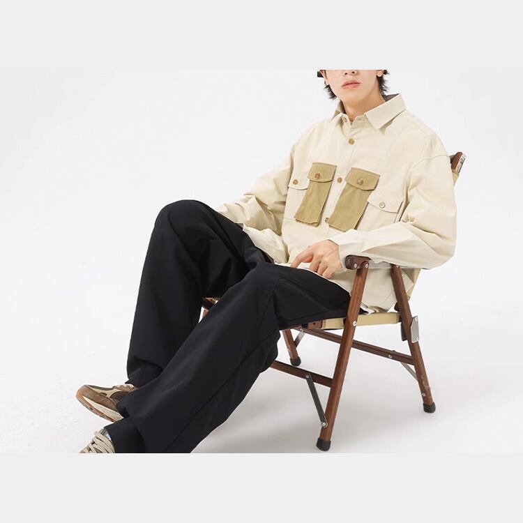 ★RETRO CONTRAST COLOR POCKET SHIRT　　　A0772