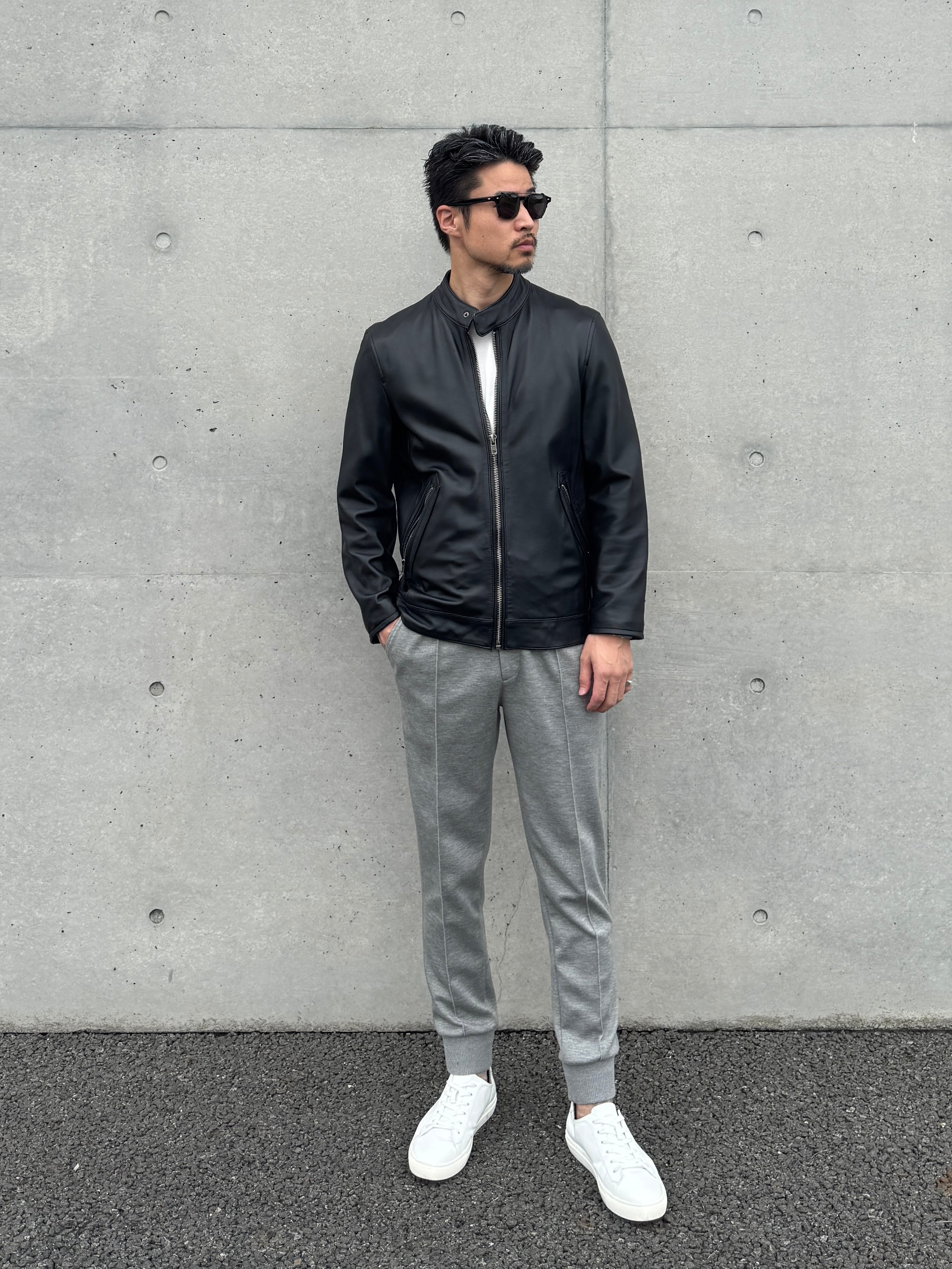 値引き不可 メンズメルローズ　シンプルライダース 本羊革　超美品 MEN'S MELROSE 革ジャン ライダース シープナッパシングル