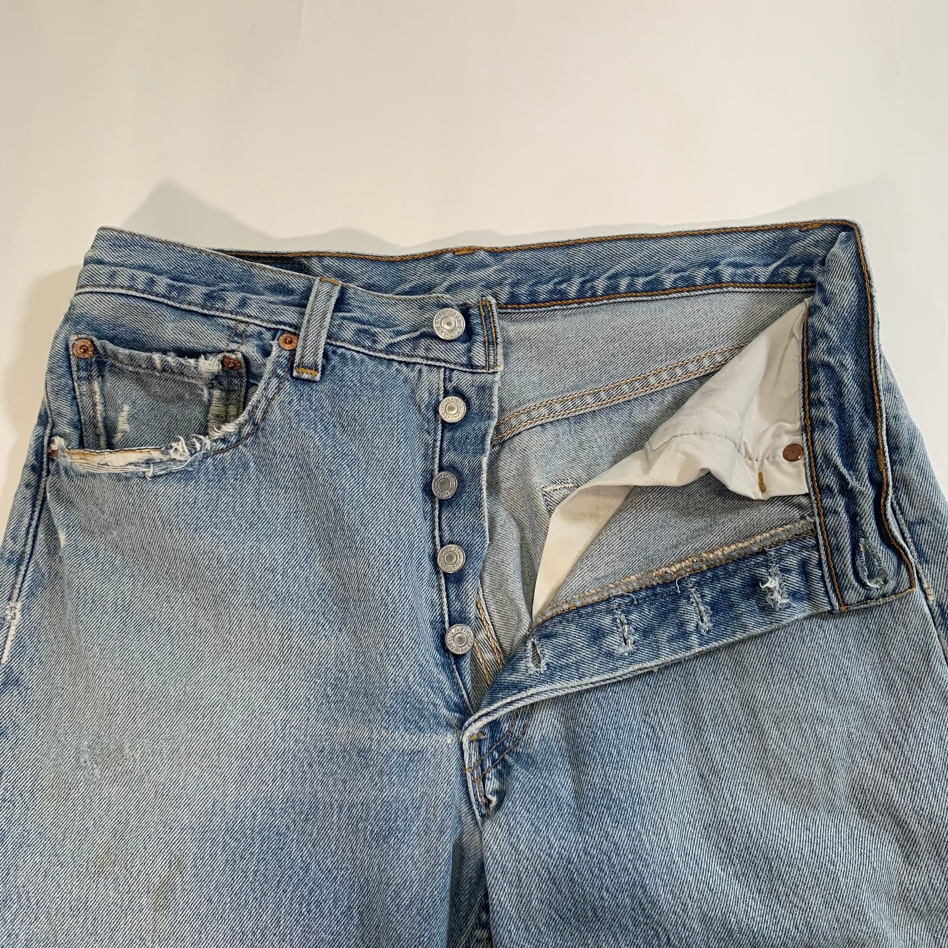 9029 リーバイス 501 デニムパンツ ボタンフライ ライトブルー W30