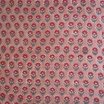 ブロックプリント生地【50cm単位】インド綿  小花柄 ココアブラウン×赤 #59835-BR2