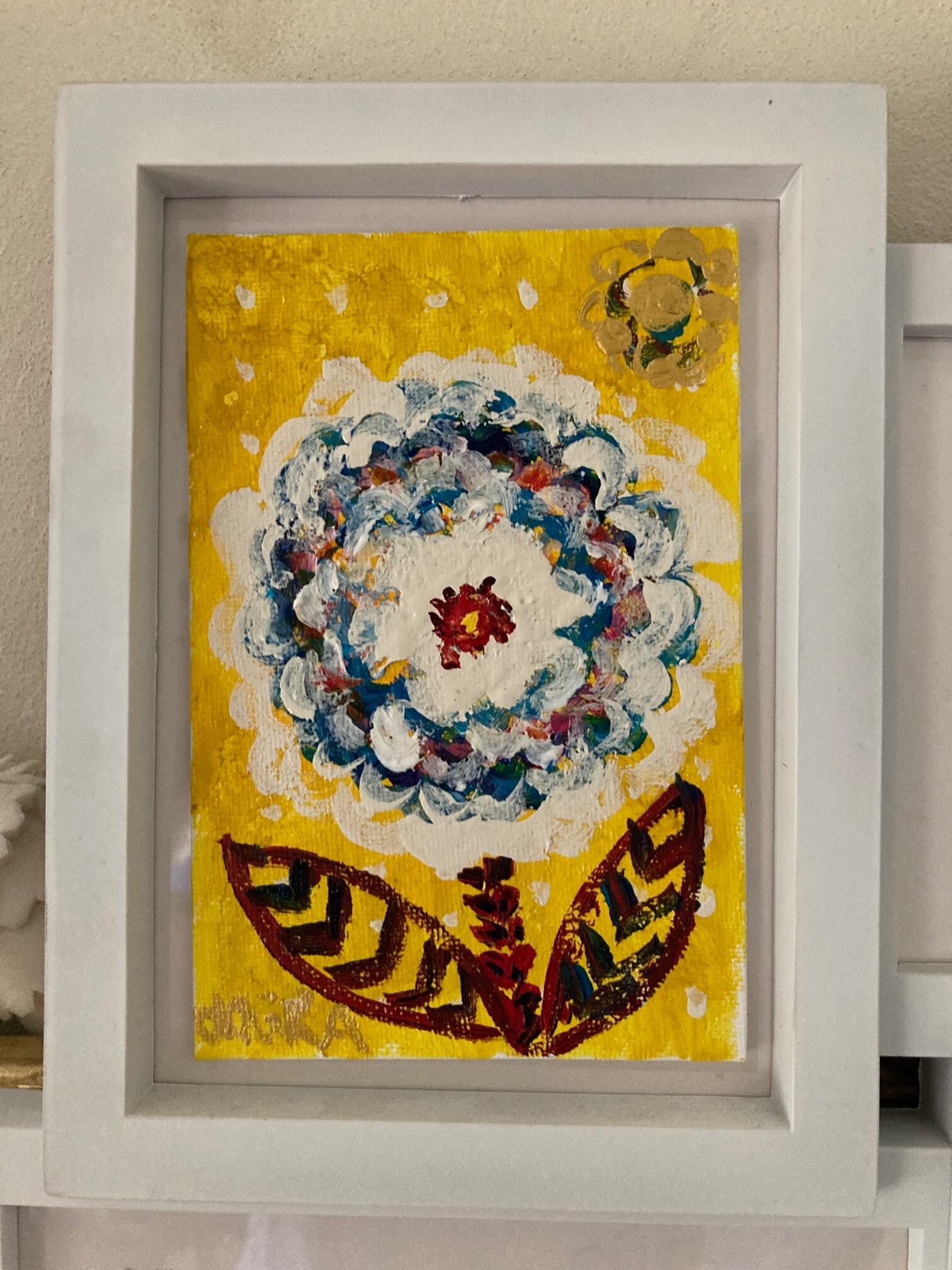 ☆一点もの☆原画ミニ油絵10cm四方】南フランスのベッキーちゃんと