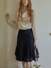 Brume Rayée Draped Blouse F0786