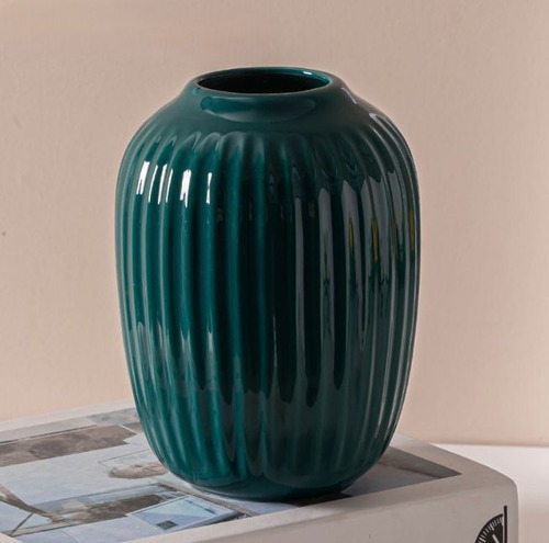 花瓶 フラワーベース セラミック 一輪挿し おしゃれ 置物 かわいい シンプル 花器 インテリア ホームデコ オシャレ 置き物 オーナメント クリエイティブ 陶器 ドライフラワー 造花 花入れ 円柱形 かびん ブルー グリーン ２種類 小