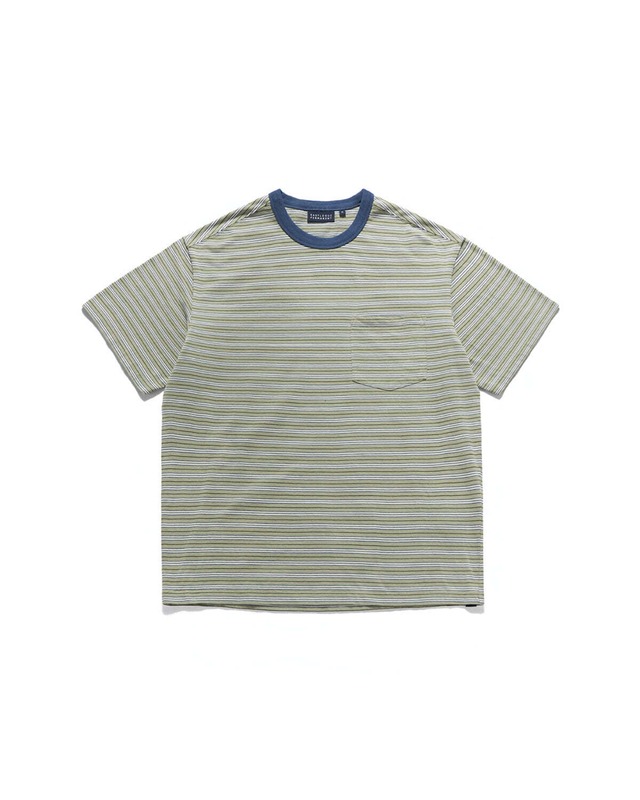 [EASTLOGUE] STRIPE POCKET T-SHIRTS / SAGE GREEN & DUST BLUE 正規品 韓国ブランド 韓国ファッション 韓国代行 イーストローグ 日本 店舗