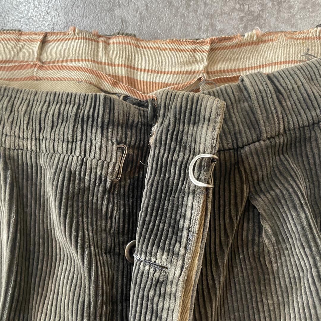 50s 襤褸 パッチワーク フレンチワーク 太畝コーデュロイ パンツ W30 | ib2