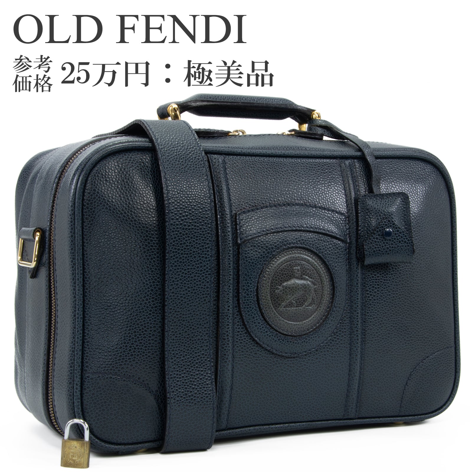 本物 送料無料 フェンディ ショルダーバッグ ハンドバッグ メンズ レディース ネイビーブルー レア 斜め掛け FFロゴ マーク 鞄 バック L257