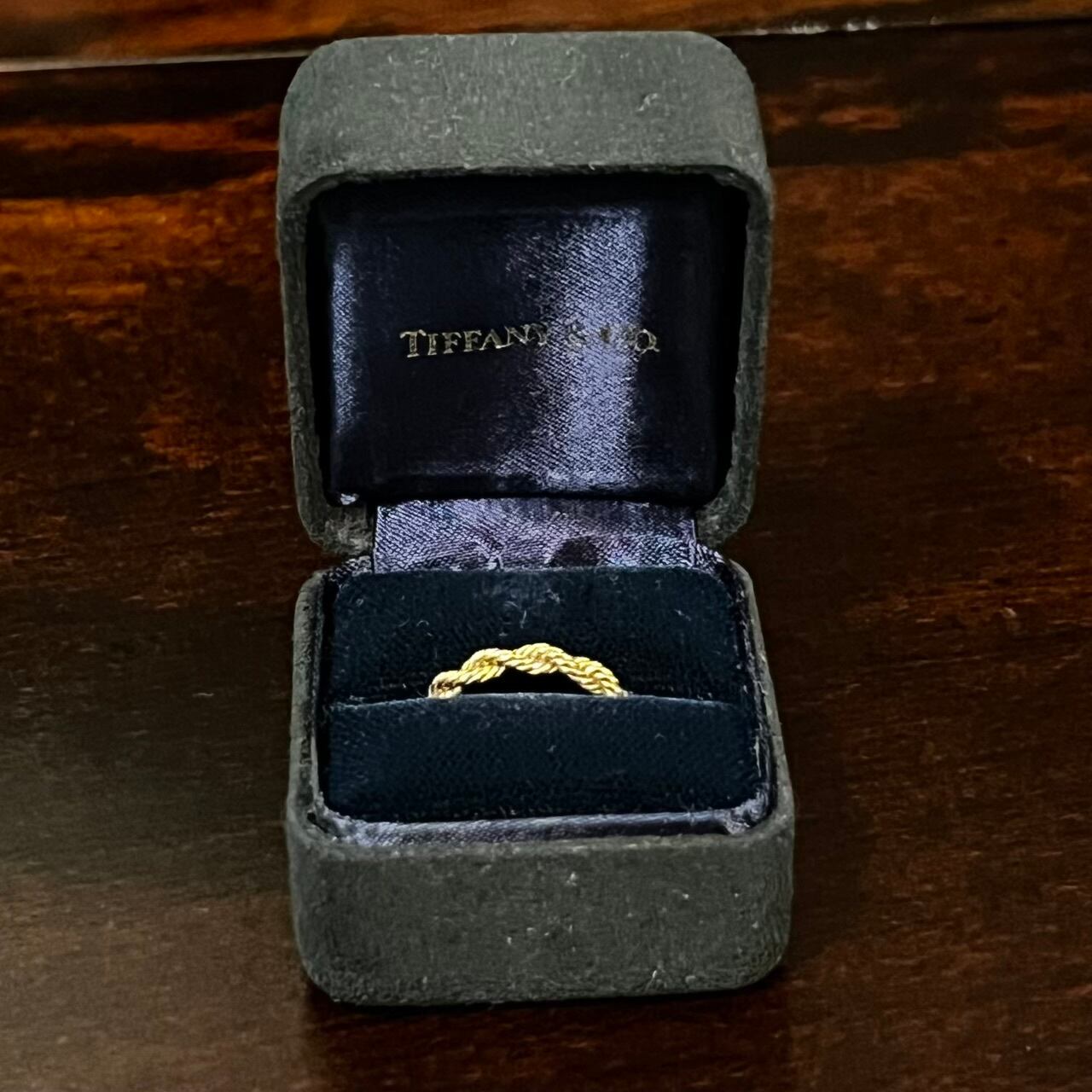 VINTAGE TIFFANY & CO. 14K Gold Twist Rope Ring | ヴィンテージ