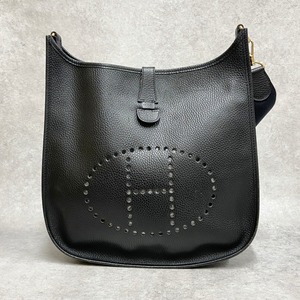 HERMES エルメス エヴリンGM ショルダーバッグ レザー ブラック 5043-202112