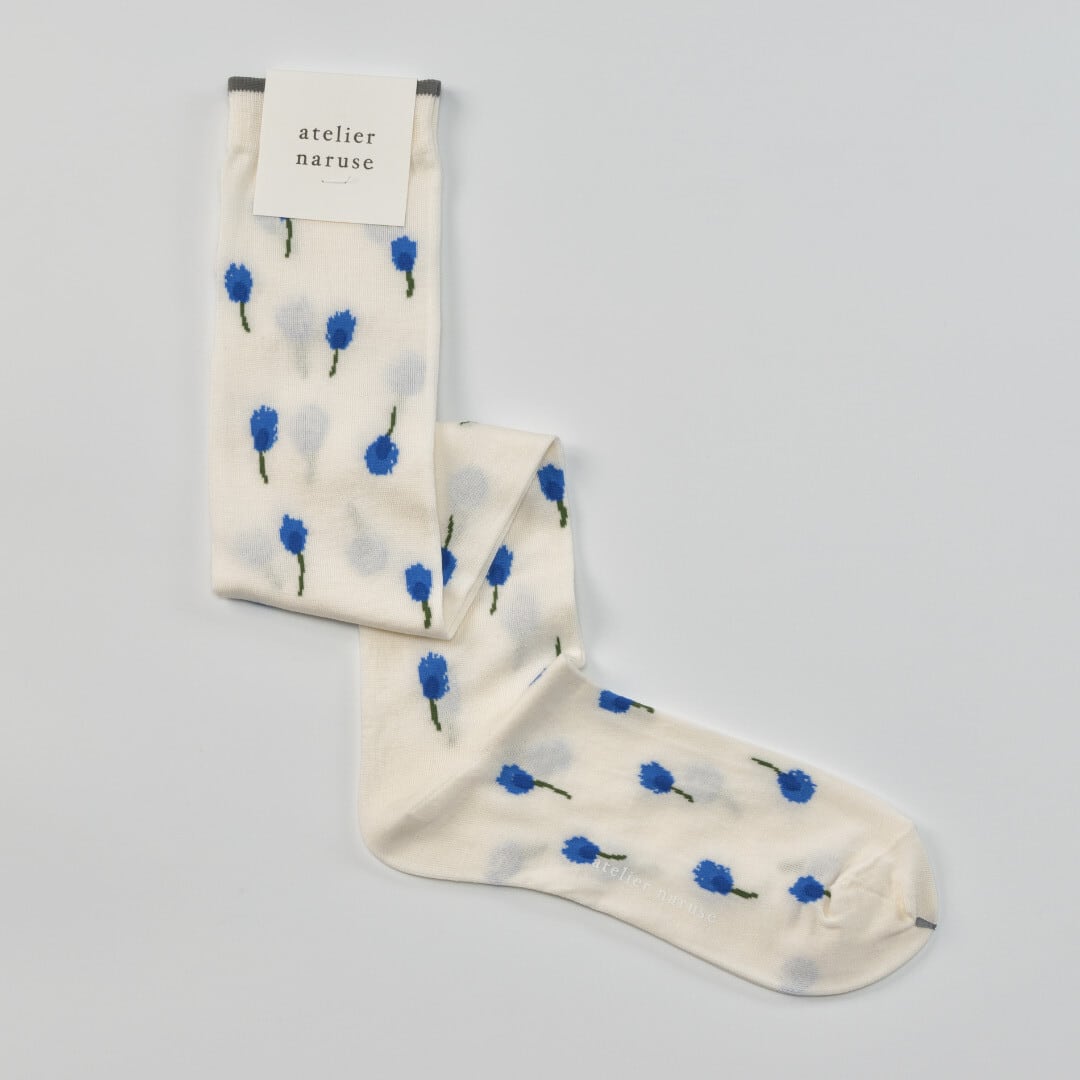atelier naruse アトリエナルセ コットン ~シロツメクサ~ ハイソックス
