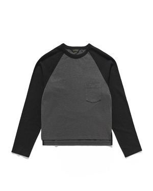 [EASTLOGUE] (WOMAN) RAGLAN RINGER L.S T-SHIRTS / BLACK & CHARCOAL 正規品 韓国ブランド 韓国ファッション 韓国代行 イーストローグ 日本 店舗