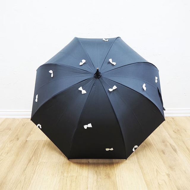 DEMODEE　RIBBON UMBRELLA　BLACK/WHITE