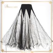 社交ダンス 衣装 スタンダード スカート レッスンウェア 女性用 レディース オールシーズン 白 黒 ブラック系 ホワイト系 レース 練習着 派手 ボリューム スカート 伸縮性 ポリエステル ブラック ホワイト 三層 履き心地 ダンス 練習用 衣装 おしゃれ フェミニン 上品 スタイリッシュ