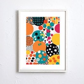 Colorful Polka Rhythm|色とリズムが躍る抽象アートポスター|ポップでモダンなデザインが空間を明るく彩るインテリアアートA4ポスター