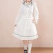 【2点セット】セーラーカラーダブルボタンピンタックブラウス＋フレアスカート ・78860