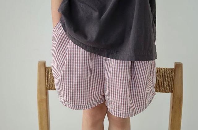 チェックタックショートパンツ(90-120サイズ)