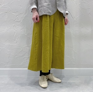 nume リネン製品染めキュロットパンツ