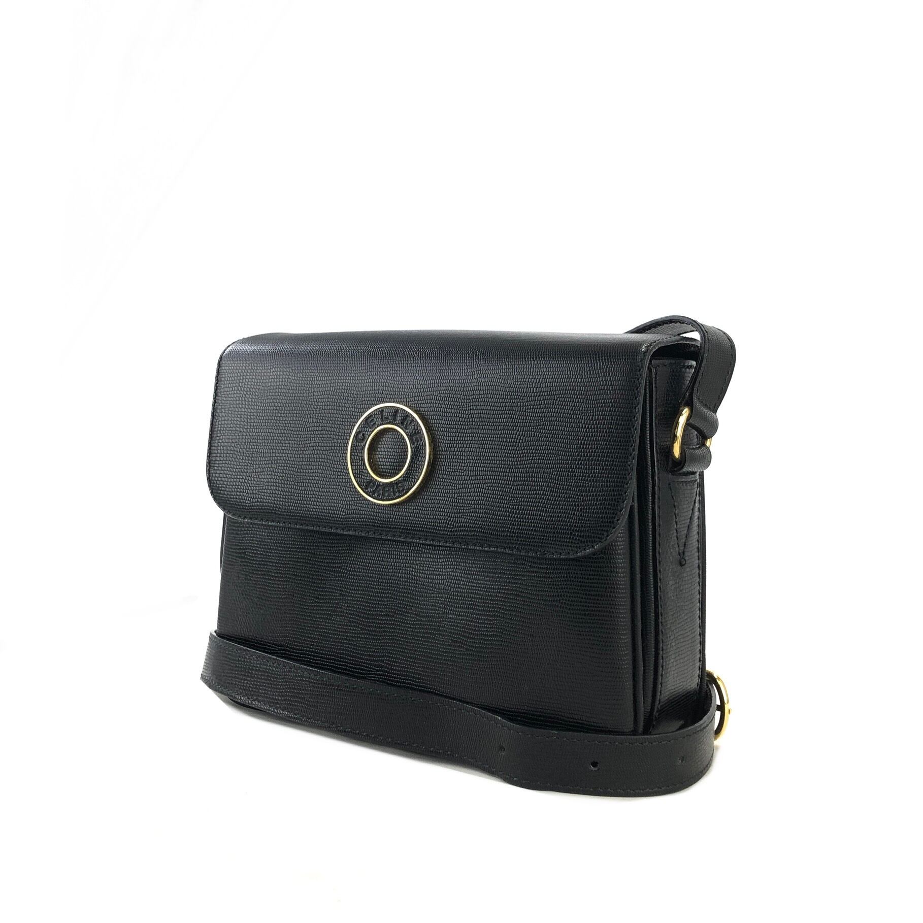 CELINE セリーヌ ロゴサークル エンボスレザー クロスボディ