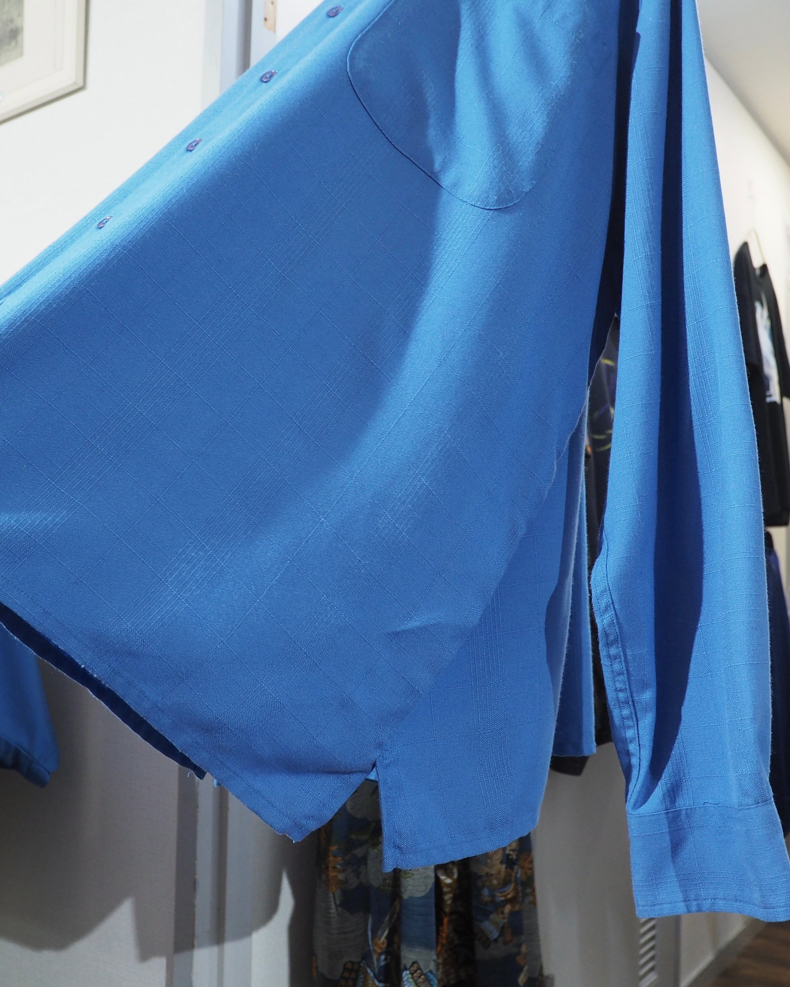 1990s " John Blair " Beautiful Light Blue color vintage Over silhouette No collar shirt