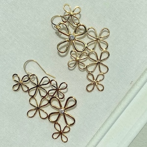 flower earrings (K18gp / SILVER)