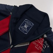 CUTTER & BUCK カッターアンドバック アーガイル柄 ハーフジップ ニット LL /ネイビー系 ゴルフウェア 刺繍ロゴ スポーツ デサント