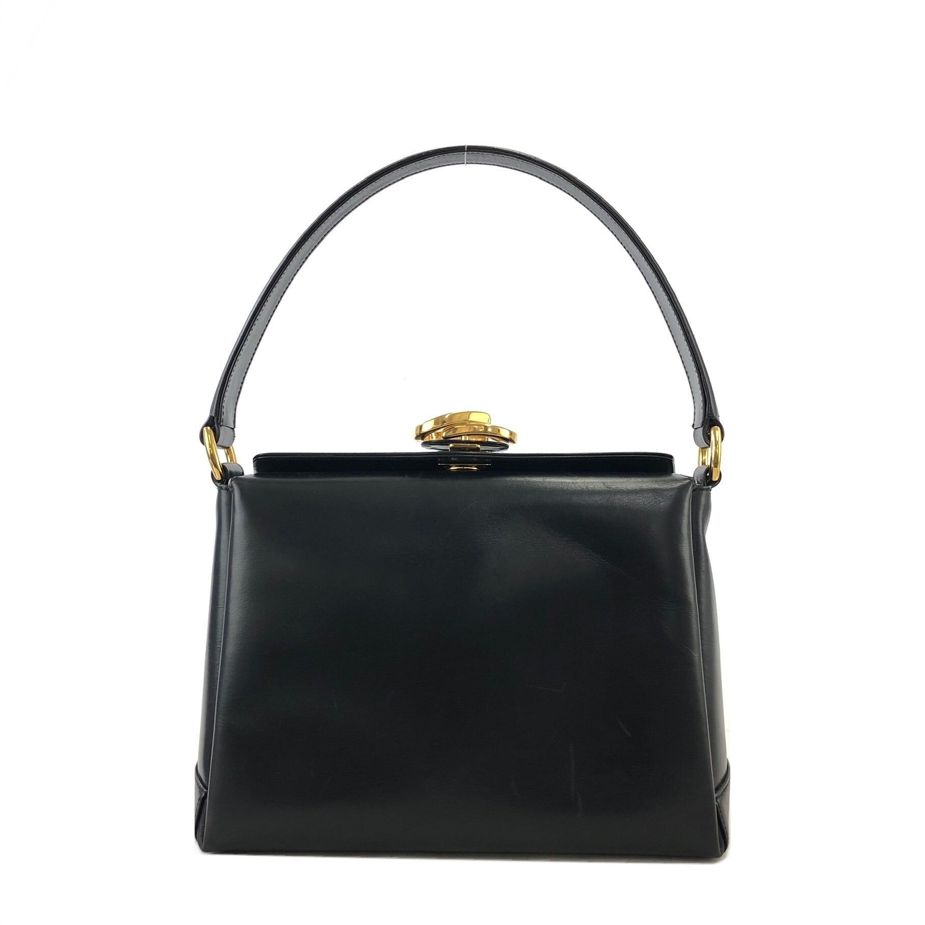 GUCCI グッチ GG金具 レザー ハンドバッグ ブラック vintage