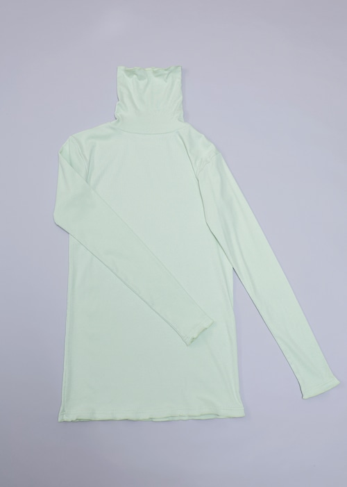 《michirico 2025AW》Rib turtle knit / ice green / S・M(大人)