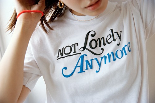 Not Lonely Anymore Crew Neck Tee White/Blue