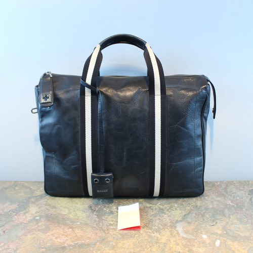 .BALLY LINE LEATHER BUSINESS BOSTON BAG MADE IN SWITZERLAND/バリーラインレザービジネスボストンバッグ 2000000034690