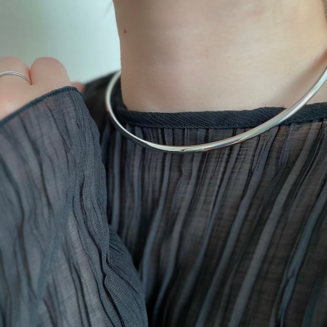 silver choker necklace (ステンレスネックレス/チェーンネックレス／チョーカー)