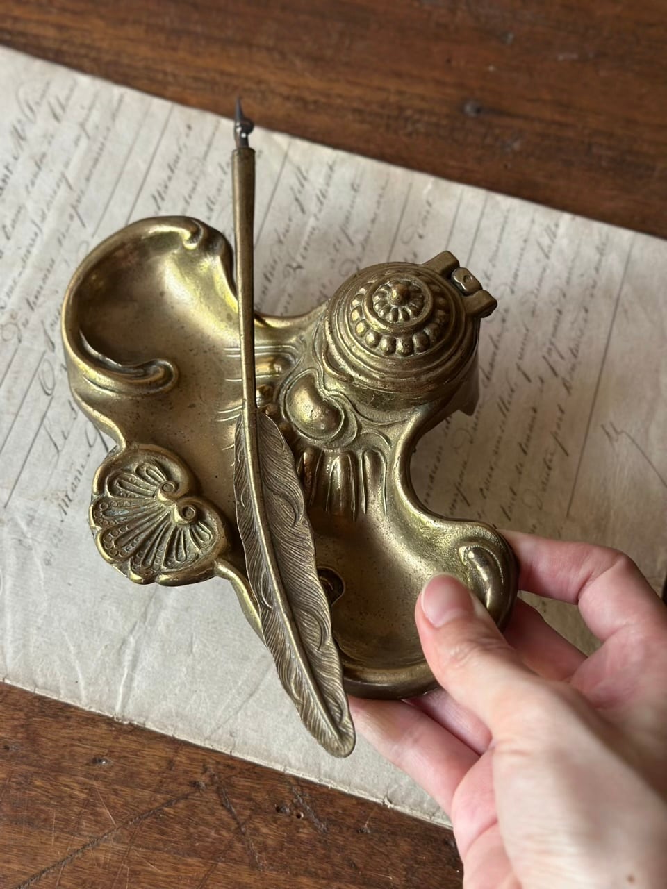 インクホルダー インク壺 インクウェル 貝殻モチーフ | Brocante de La