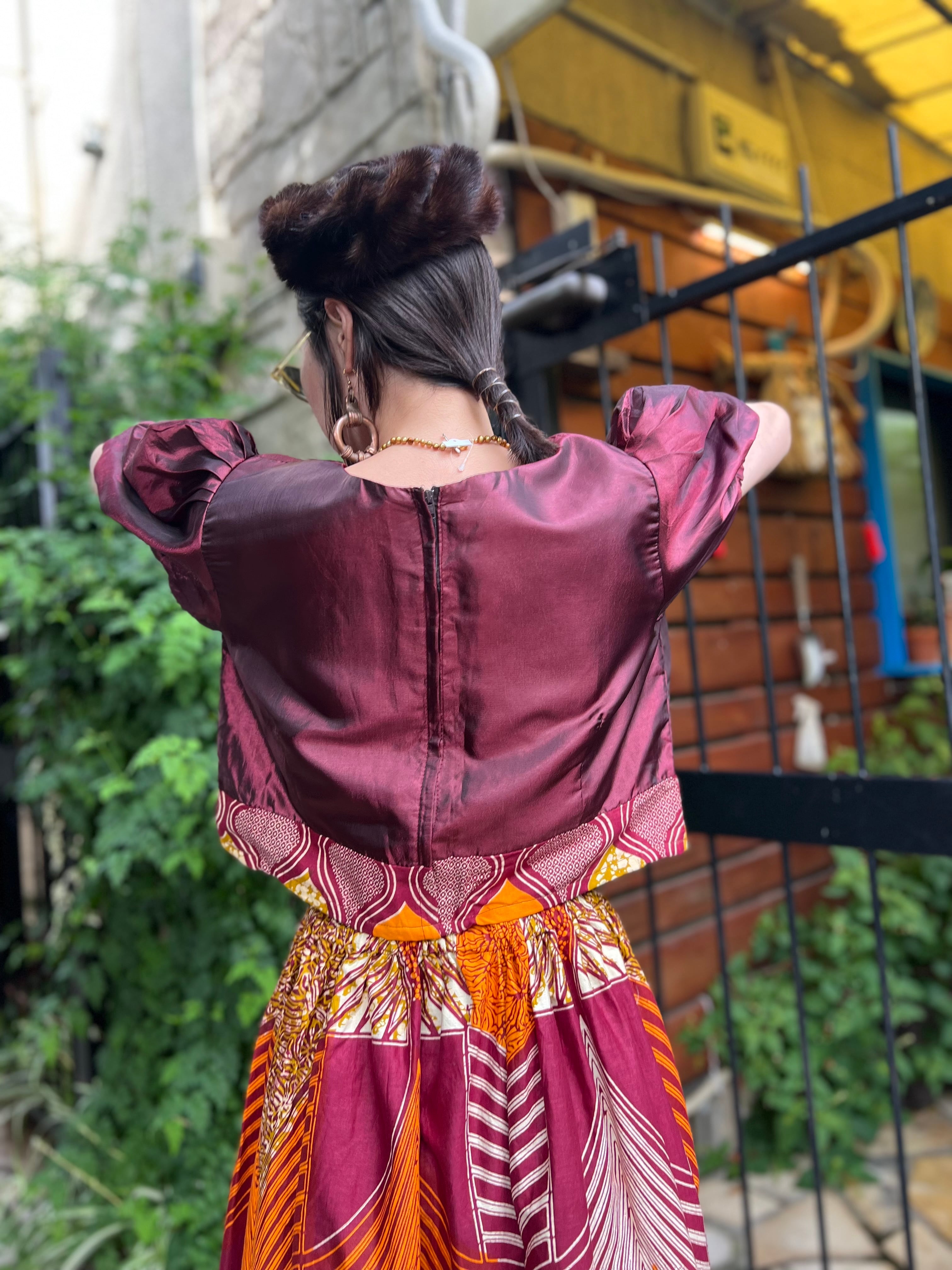 Vintage african batik cotton poly set up ( ヴィンテージ アフリカン