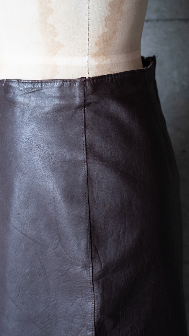 "TURNOVER" used Leather skirt