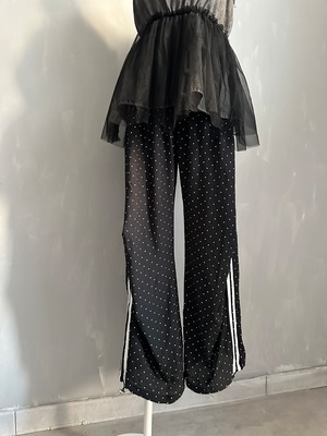 6月上旬polka dot 2way linen track PT／Black
