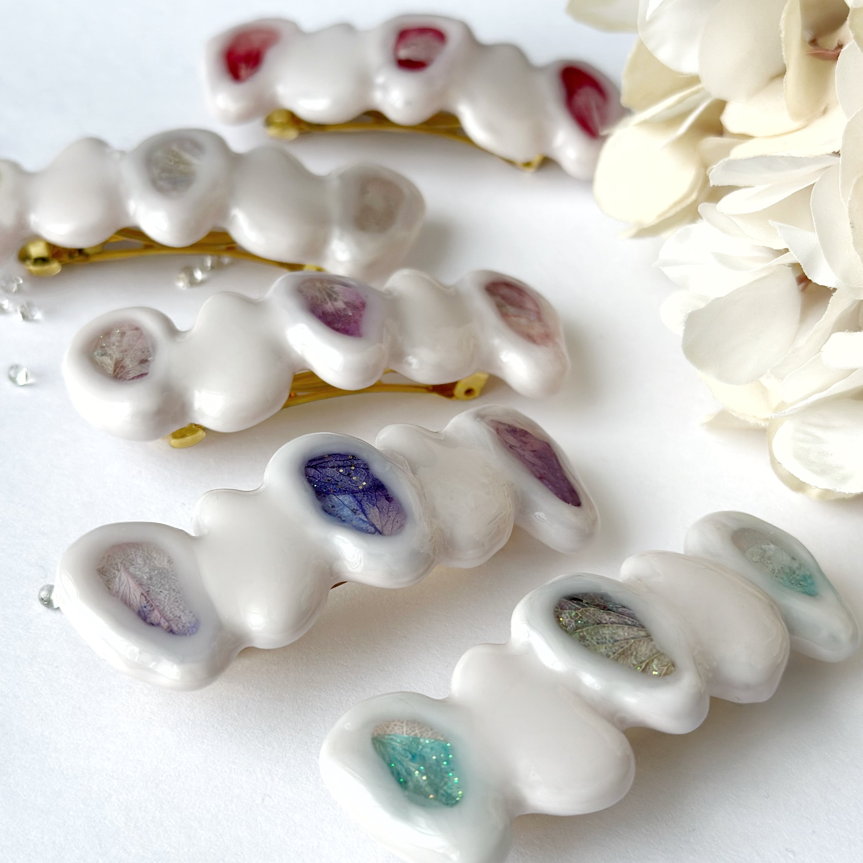 バレッタ～宝石な紫陽花～