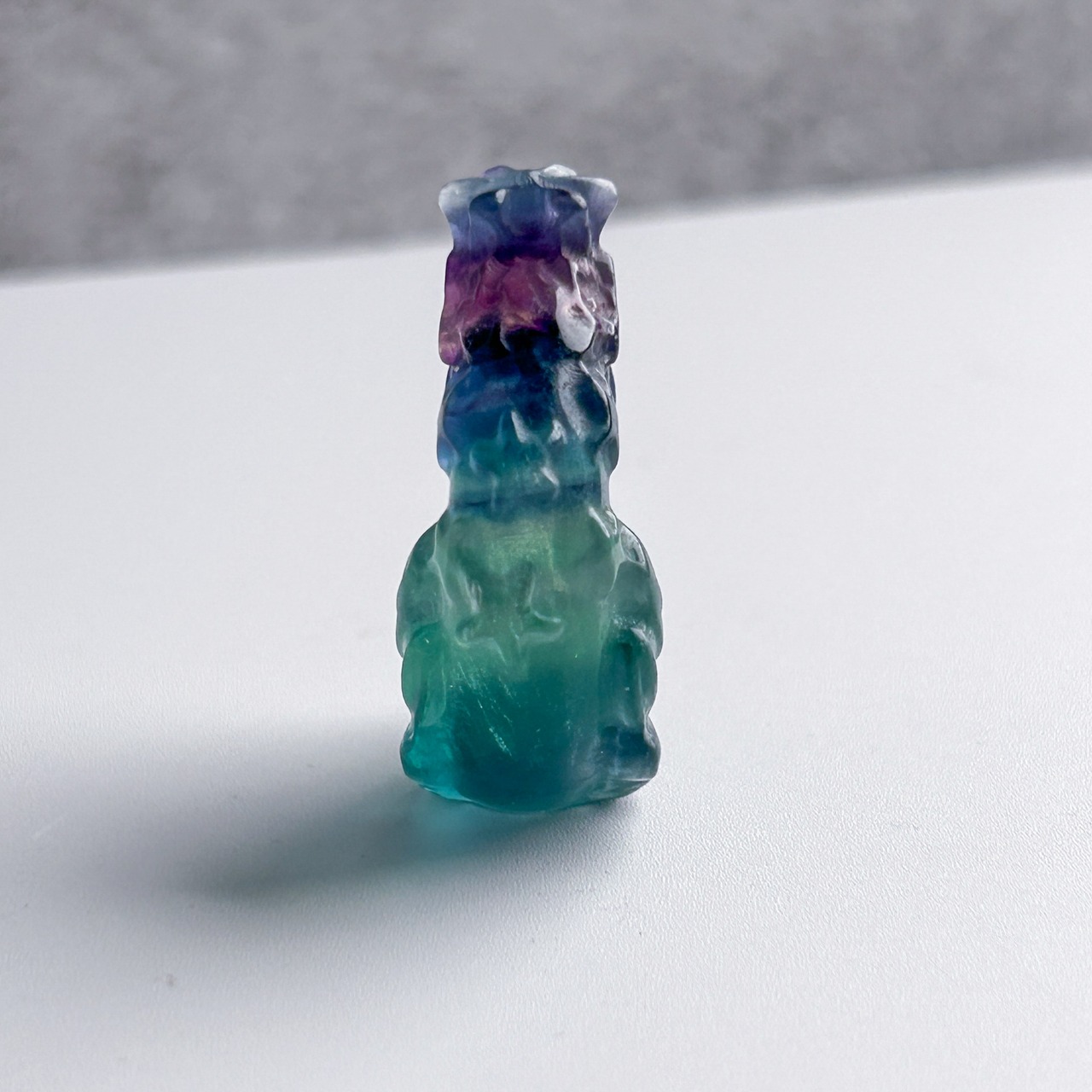 フローライト 月花きつね(九尾)02 カービング * Fluorite * 天然石