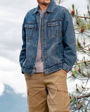 アメリカン レトロウォッシュ加工デニムジャケット 4色 E0167