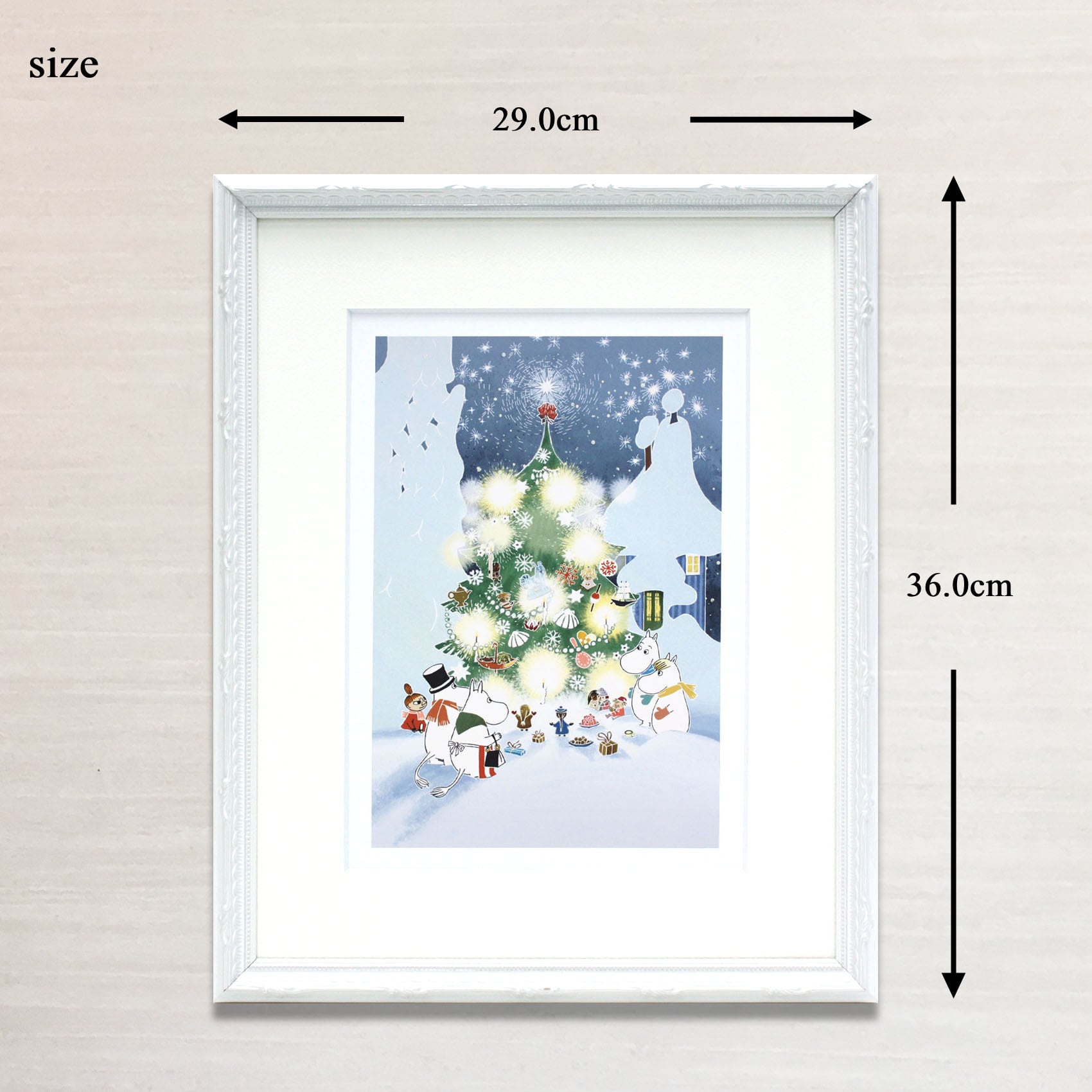 ムーミン 北欧 Postery 「ムーミン谷のクリスマス」送料無料 フレーム 展示用フック付アートポスター 絵画 インテリア アート