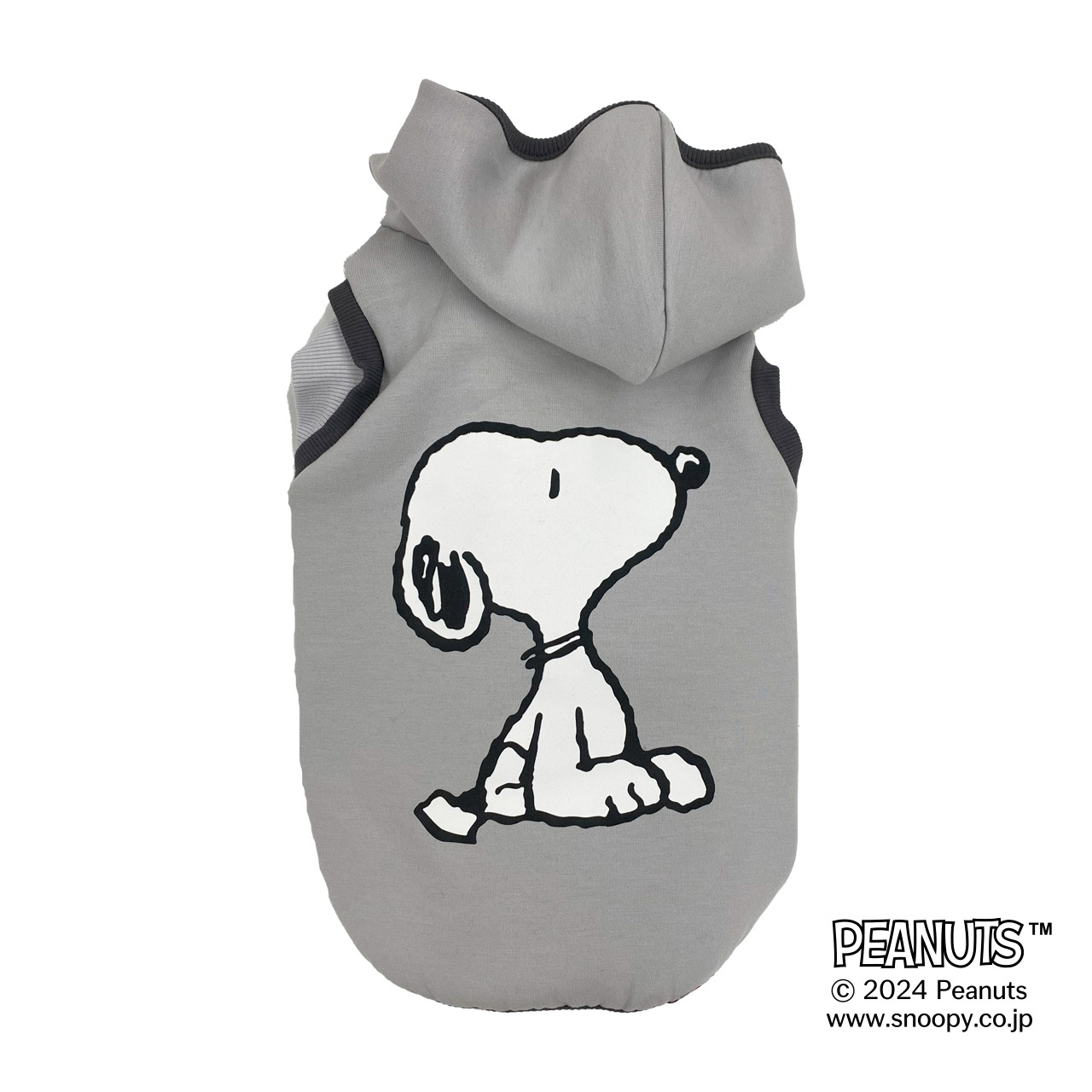 PEANUTS & MAISON TARTS MT24SN202-D-A2 半袖フードパーカー GY グレイ ダンボールニット×おすわりSNOOPY厚型