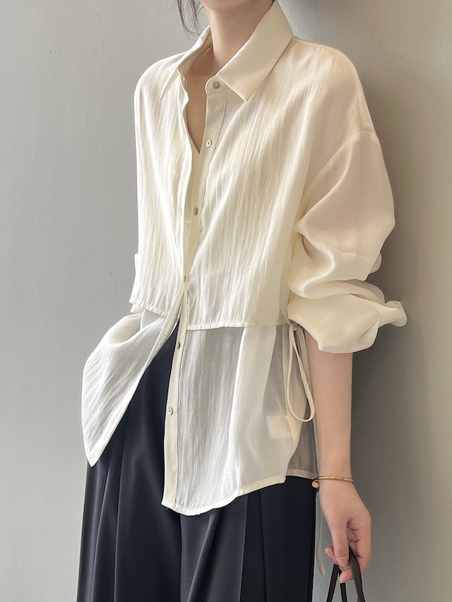 Spring/summer lapel shirt loose long-sleeved top 1374