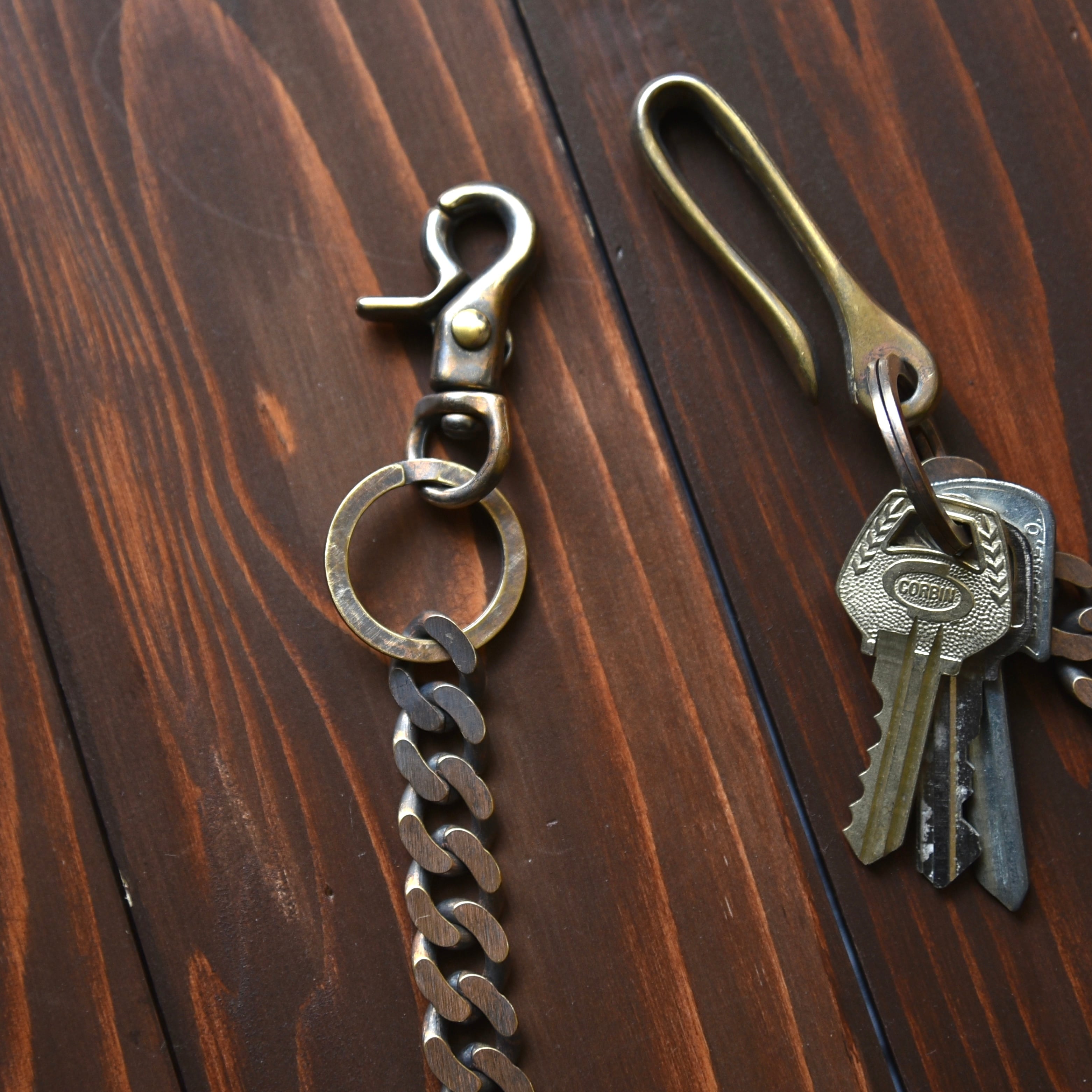 燻 / 人気No.1】Vintage Brass Wallet Chain Hand Made in Japan