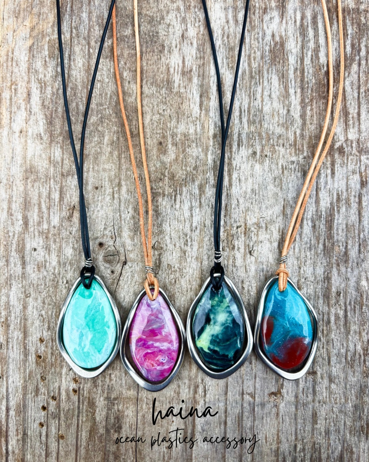海洋プラスチックアクセサリー ネックレス『プラスチックストーン 