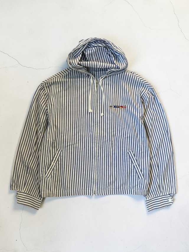 ［~90s］ DACOR Striped Work Zip Hoodie L