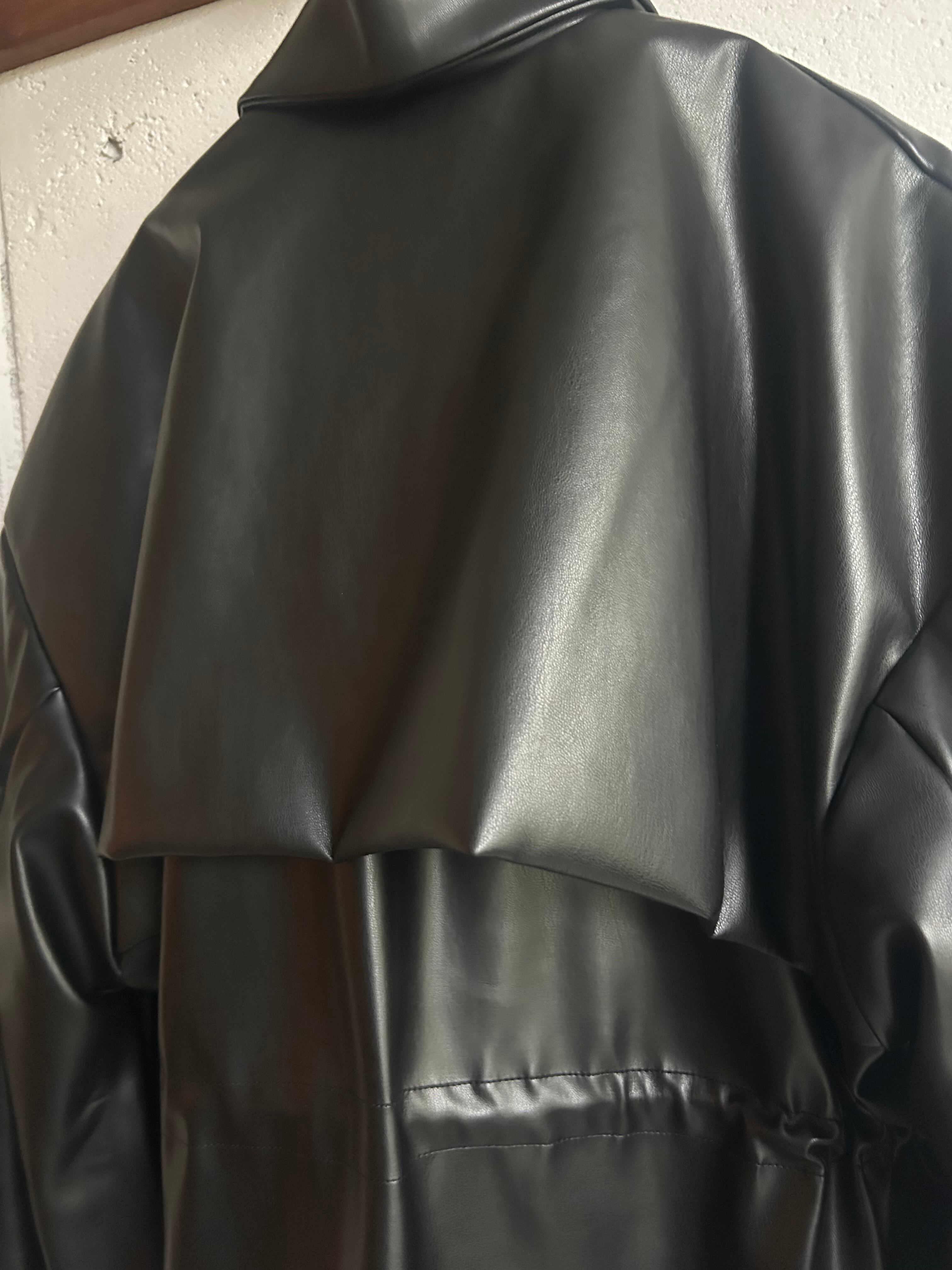 DECO fake leather open jacket | AAR