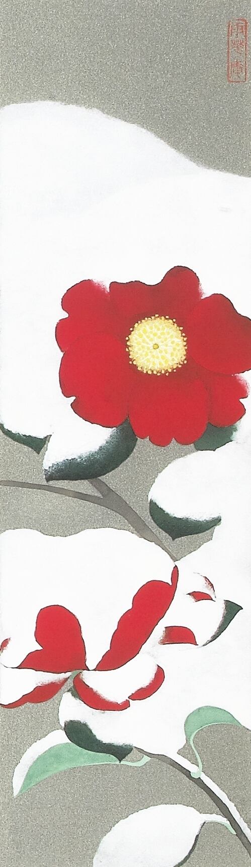 雪花(小判四季版画シリーズ 冬) | Winter Camellia