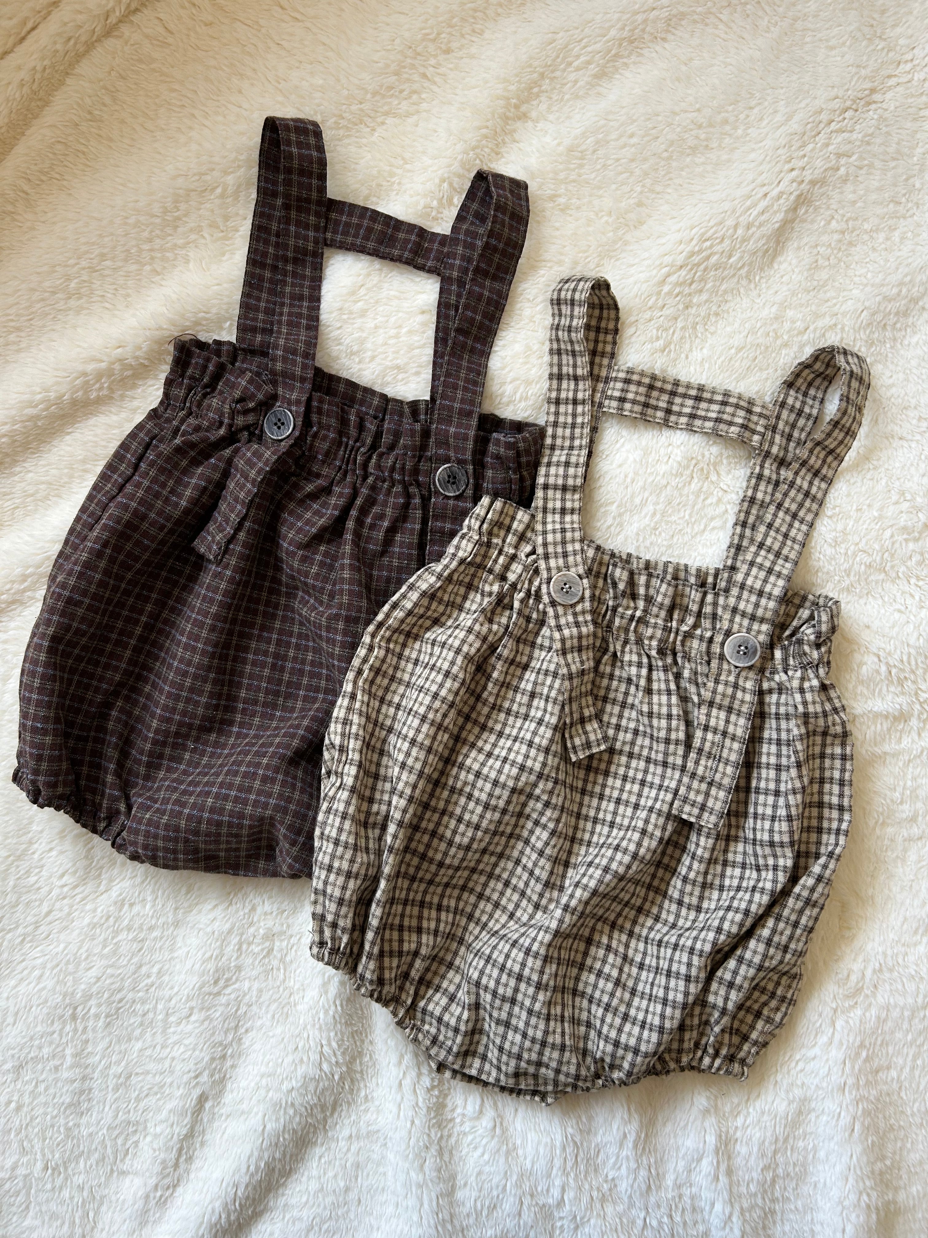 限定【即納】シークレットチェックロンパース / mimimarket